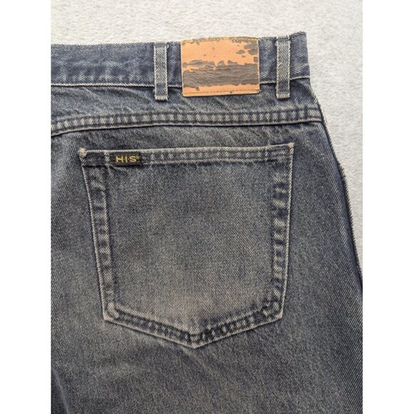 Vintage H.I.S Jeans Mens 42x34 Blue Gray Distressed Stonewash 90s Made USA Y2K - Picture 11 of 15